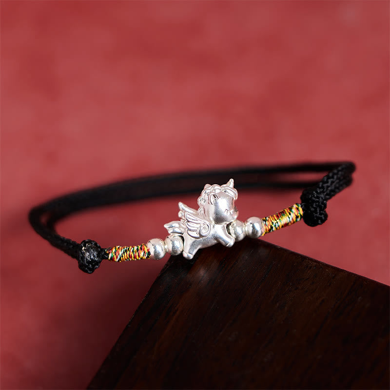Wear FengShui 925 Sterling Silver Year Of The Horse Prosperity String Bracelet