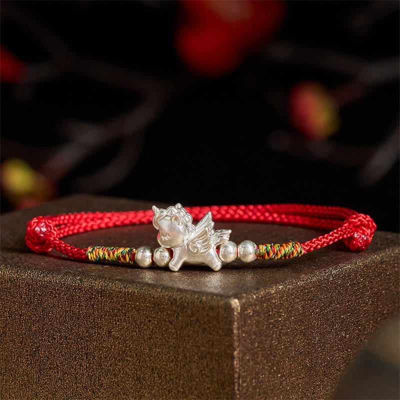 Wear FengShui 925 Sterling Silver Year Of The Horse Prosperity String Bracelet