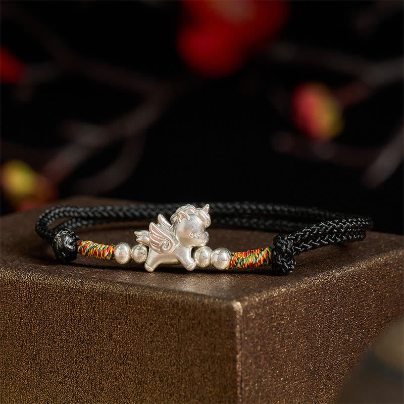 Wear FengShui 925 Sterling Silver Year Of The Horse Prosperity String Bracelet