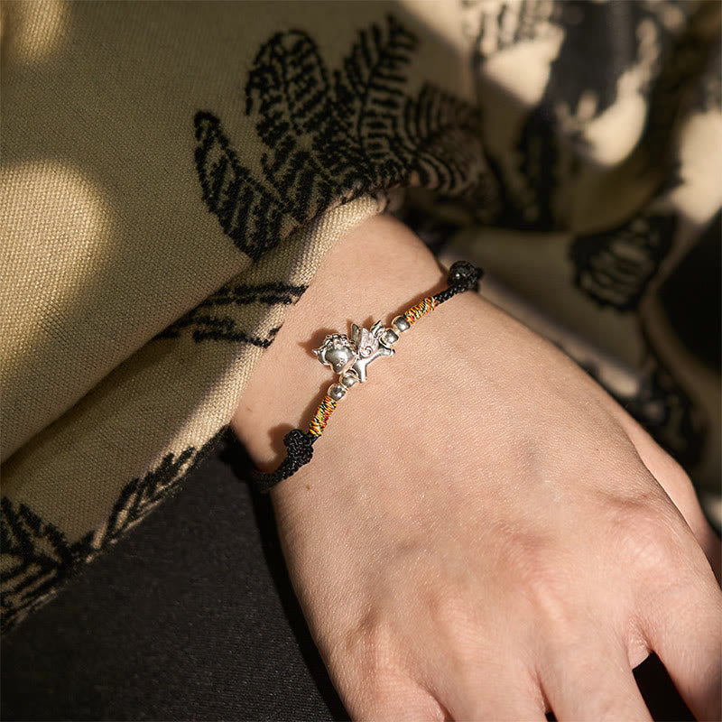 Wear FengShui 925 Sterling Silver Year Of The Horse Prosperity String Bracelet