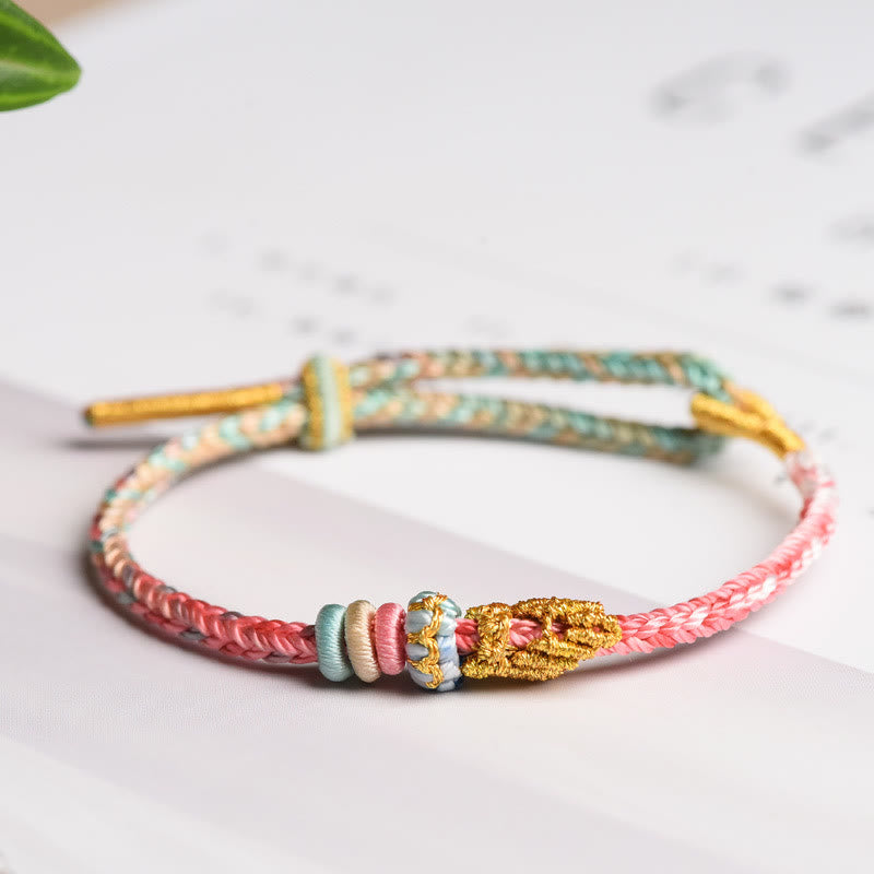 Wear FengShui Colorful Rope Eight Thread Peace Knot Luck Handmade Bracelet