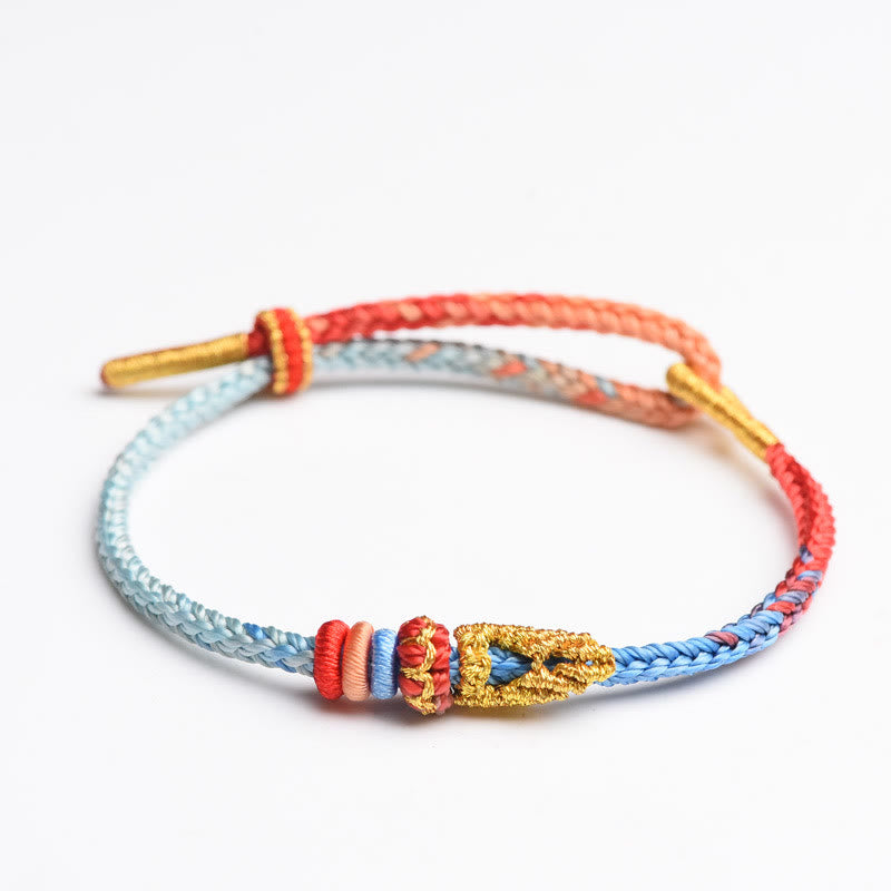 Wear FengShui Colorful Rope Eight Thread Peace Knot Luck Handmade Bracelet