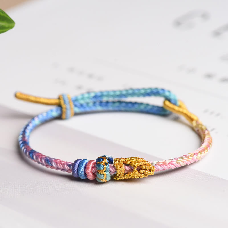Wear FengShui Colorful Rope Eight Thread Peace Knot Luck Handmade Bracelet