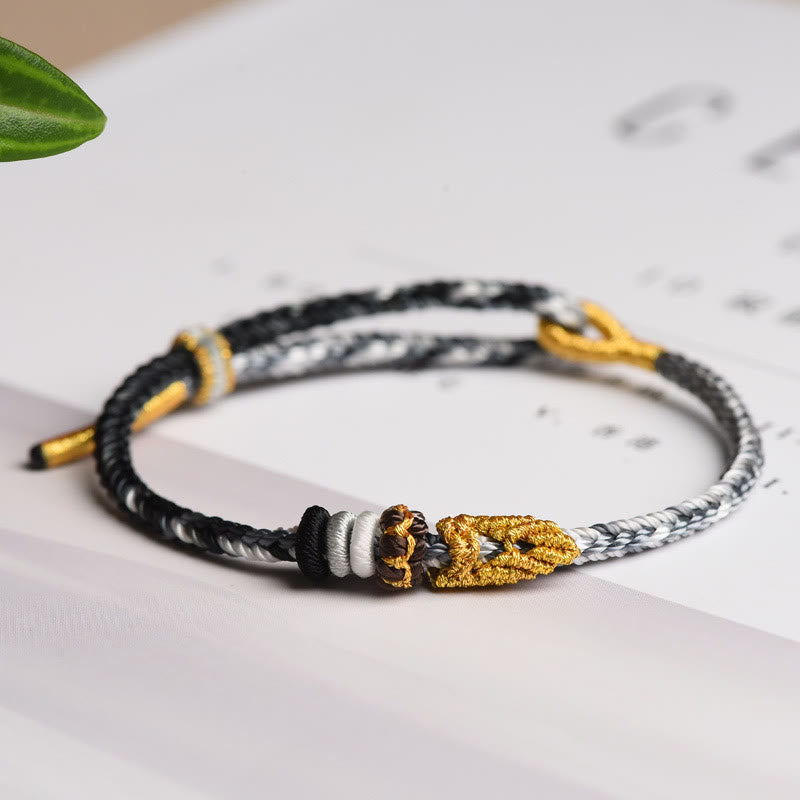 Wear FengShui Colorful Rope Eight Thread Peace Knot Luck Handmade Bracelet