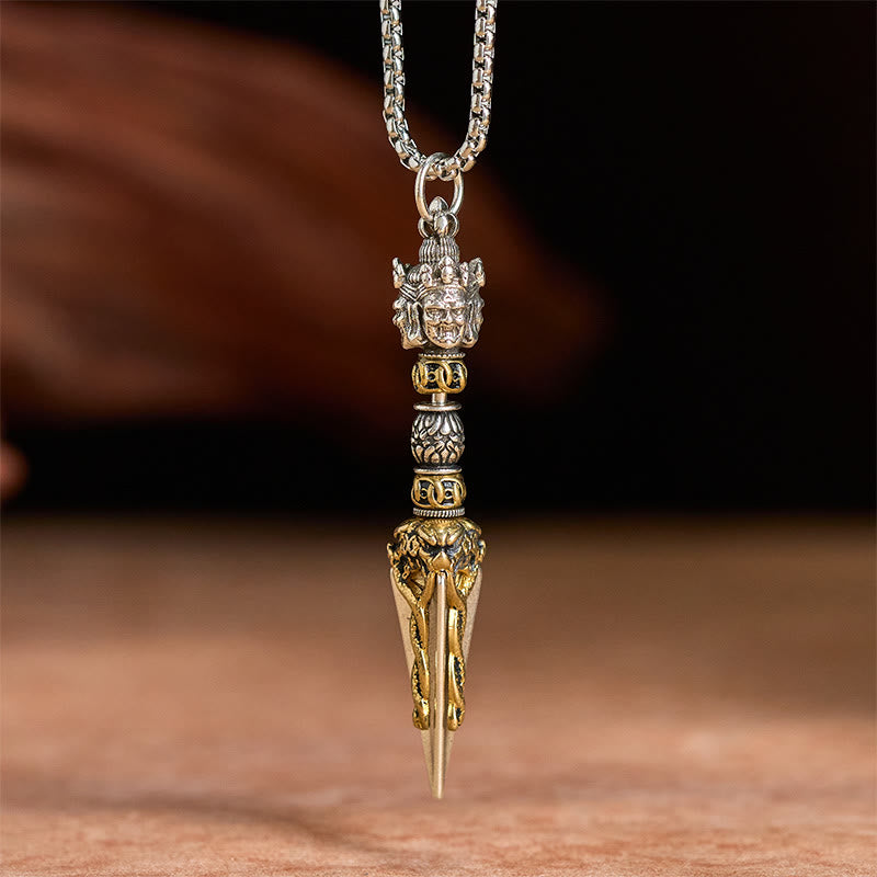 Wear FengShui Tibetan Vajra Vajrakila Copper Healing Spiritual Power Necklace Pendant