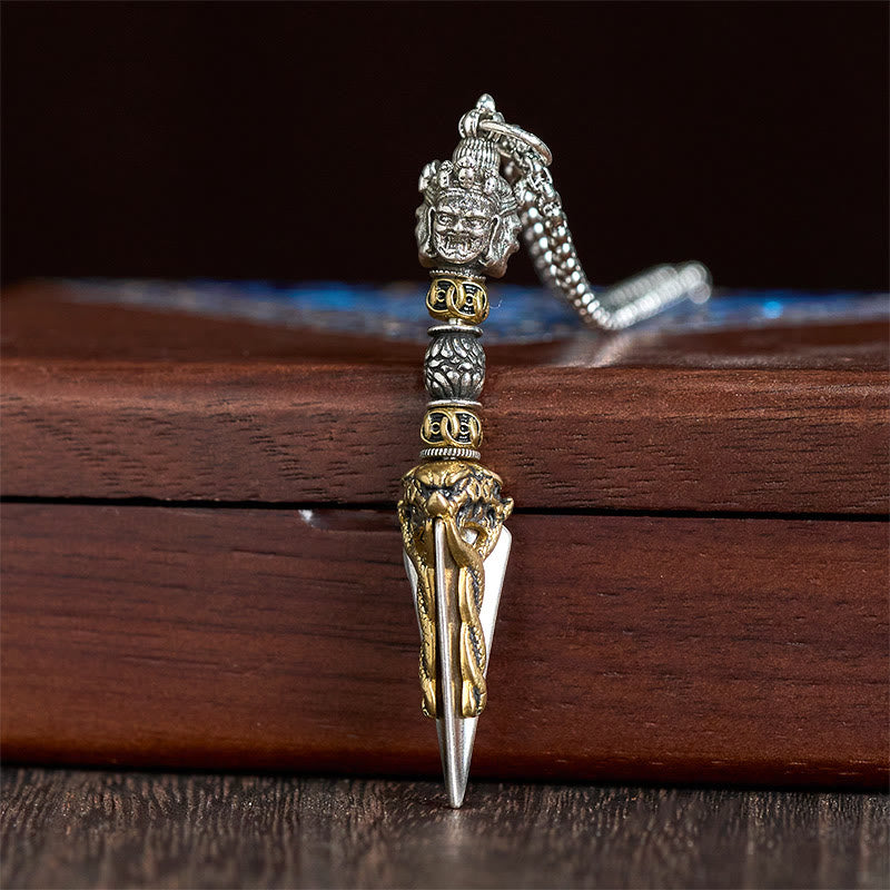 Wear FengShui Tibetan Vajra Vajrakila Copper Healing Spiritual Power Necklace Pendant