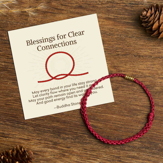Wear FengShui "Blessings for Clear Connections" 925 Sterling Silver Lucky Golden Bead String Bracelet Anklet Includes Gift Message Card
