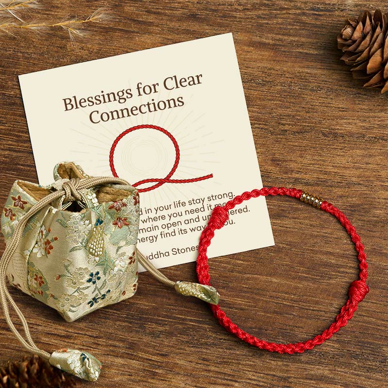 Wear FengShui "Blessings for Clear Connections" 925 Sterling Silver Lucky Golden Bead String Bracelet Anklet Includes Gift Message Card