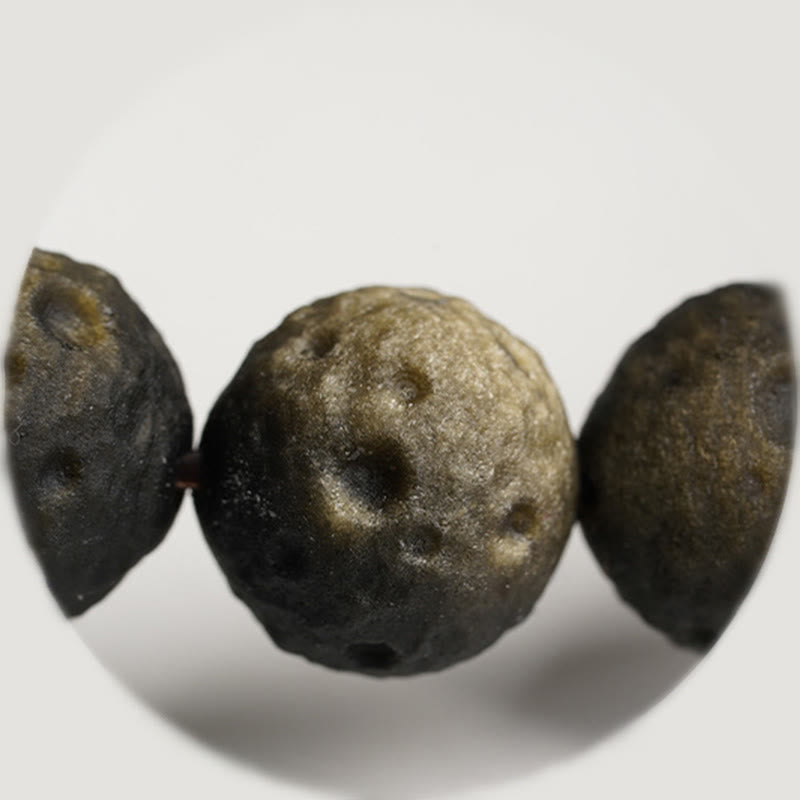 Wear FengShui Natural Silver Sheen Obsidian Gold Sheen Obsidian Round Beads Protection Bracelet