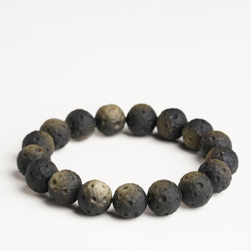 Wear FengShui Natural Silver Sheen Obsidian Gold Sheen Obsidian Round Beads Protection Bracelet