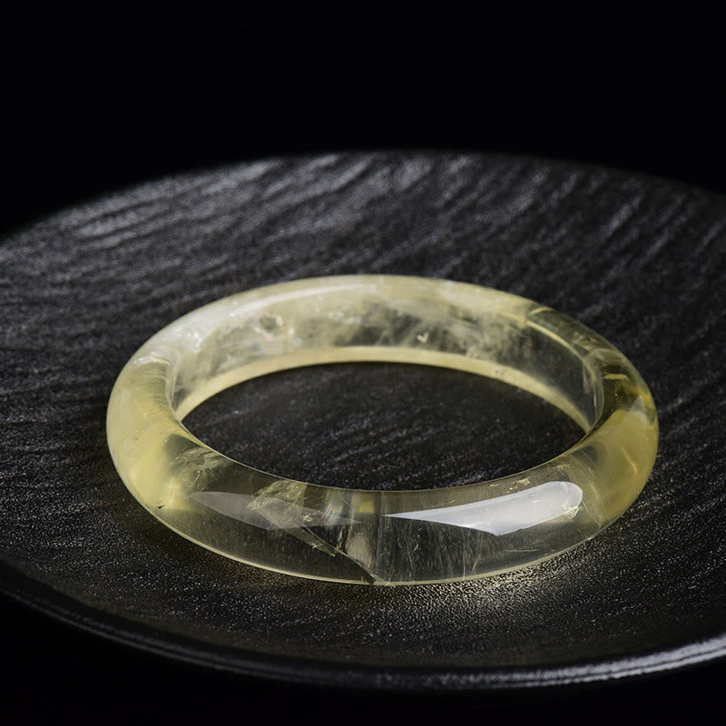 Wear FengShui Natural Citrine Quartz Prosperity Cuff Bangle Bracelet