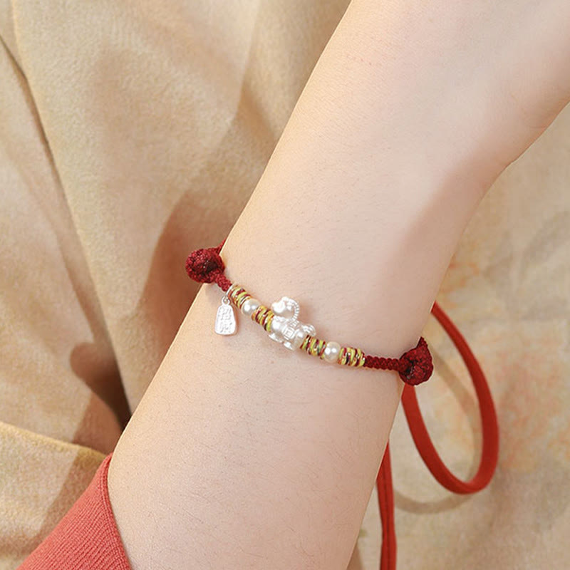 Wear FengShui 999 Sterling Silver Year Of The Horse Freedom Manually Made String Bracelet