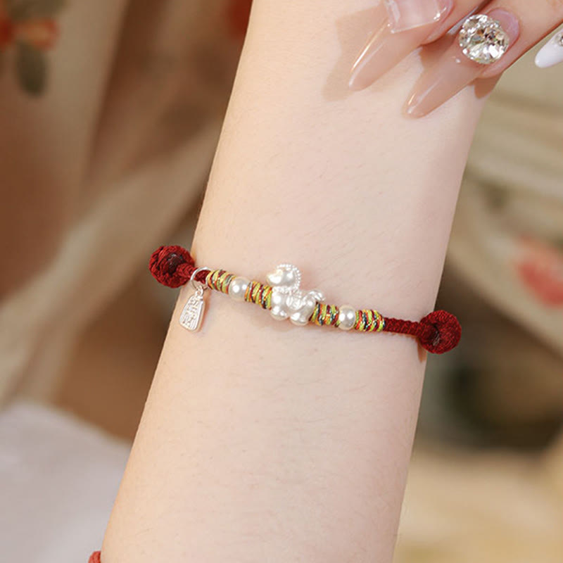 Wear FengShui 999 Sterling Silver Year Of The Horse Freedom Manually Made String Bracelet