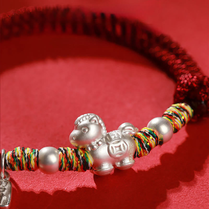 Wear FengShui 999 Sterling Silver Year Of The Horse Freedom Manually Made String Bracelet