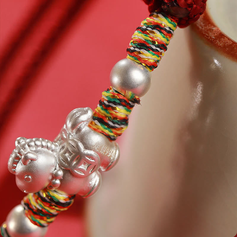 Wear FengShui 999 Sterling Silver Year Of The Horse Freedom Manually Made String Bracelet