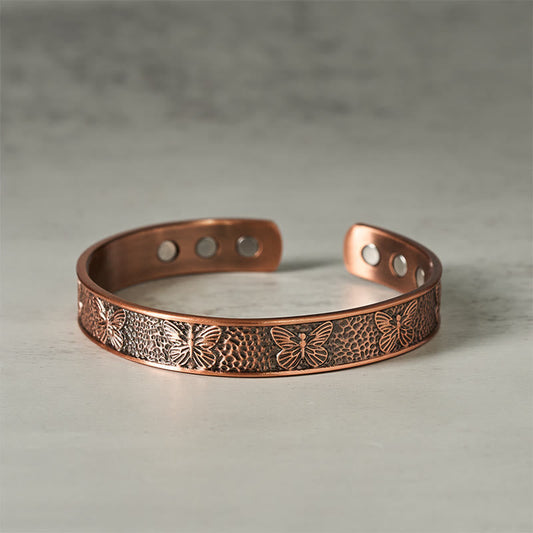 Wear FengShui Copper Open Butterfly Balance Self Care Adjustable Cuff Bracelet Bangle