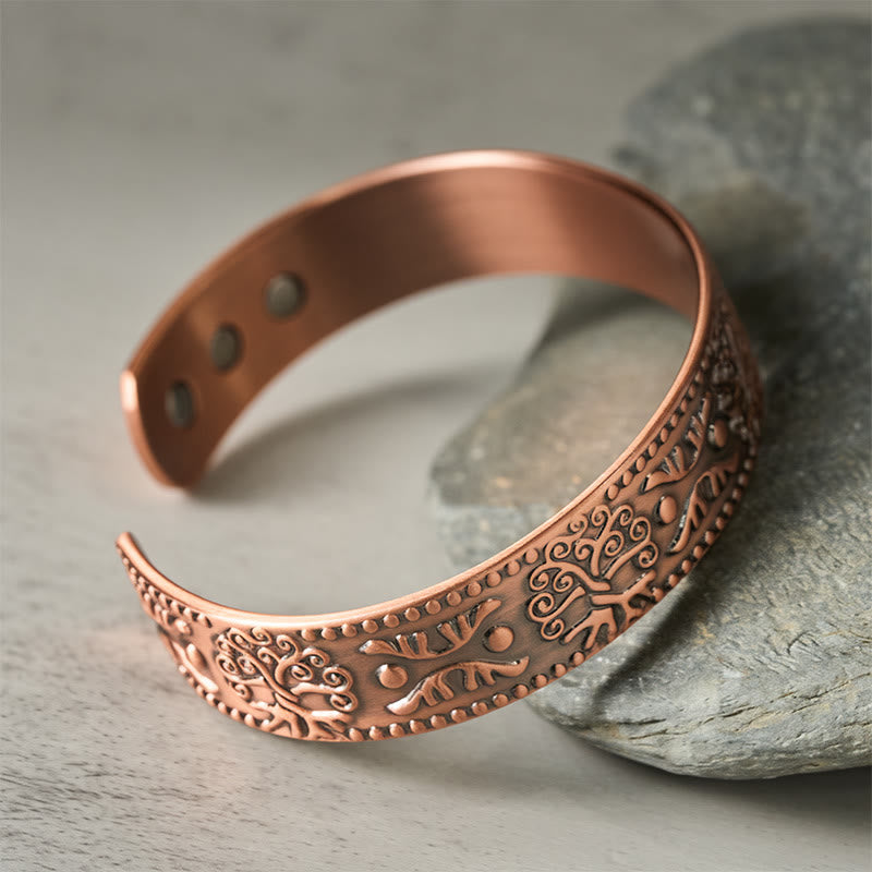 Wear FengShui The Tree Of Life Copper Open Self Care Luck Bracelet Bangle