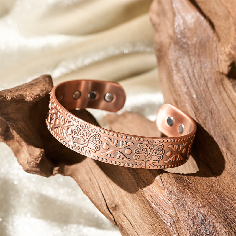 Wear FengShui The Tree Of Life Copper Open Self Care Luck Bracelet Bangle