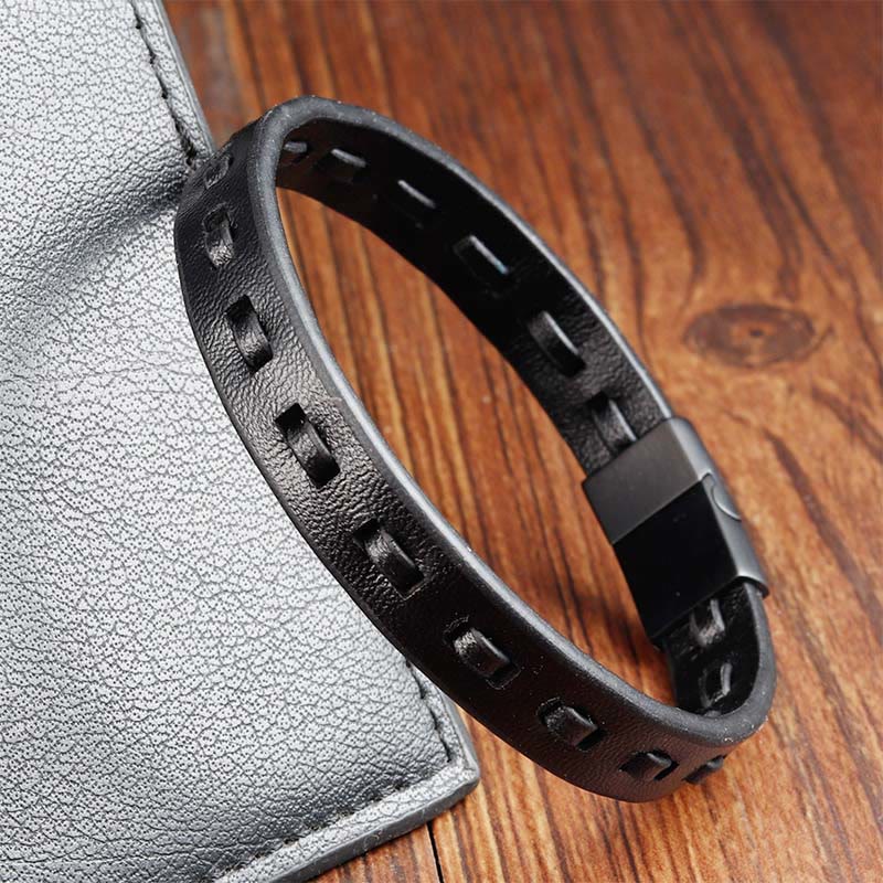 Wear FengShui Titanium Steel Buckle Multilayered Braided Leather Calm Bracelet
