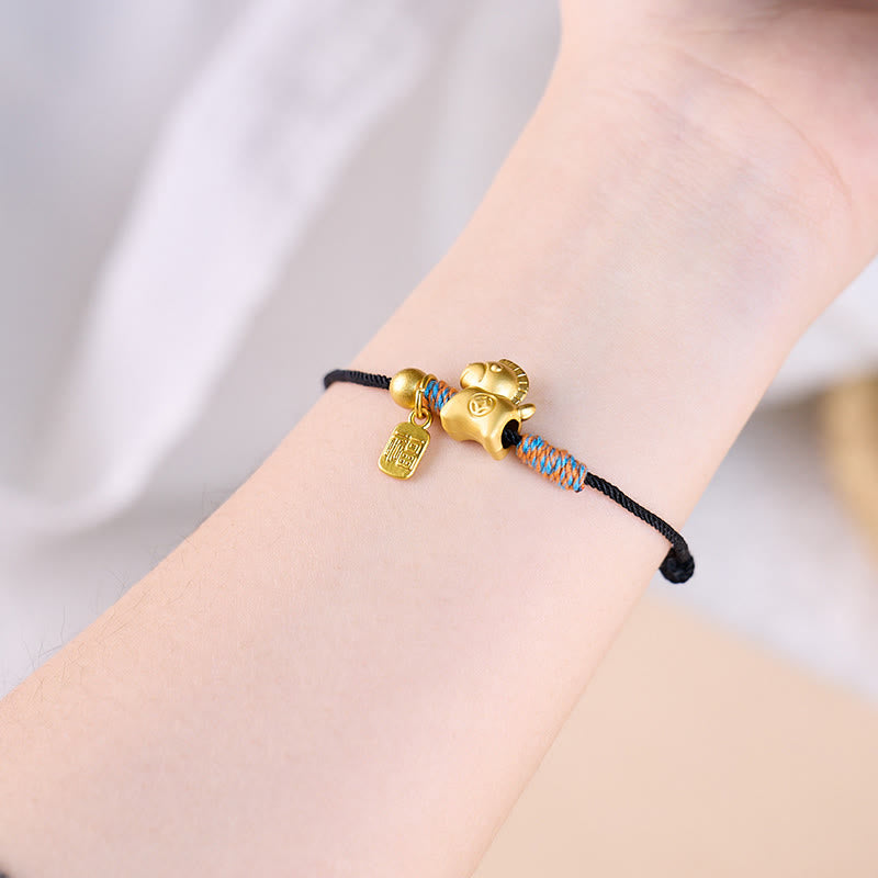 Wear FengShui Year Of The Horse Fu Character Handwoven String Luck Connection Bracelet