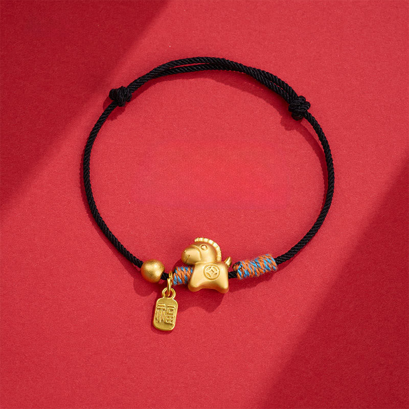 Wear FengShui Year Of The Horse Fu Character Handwoven String Luck Connection Bracelet
