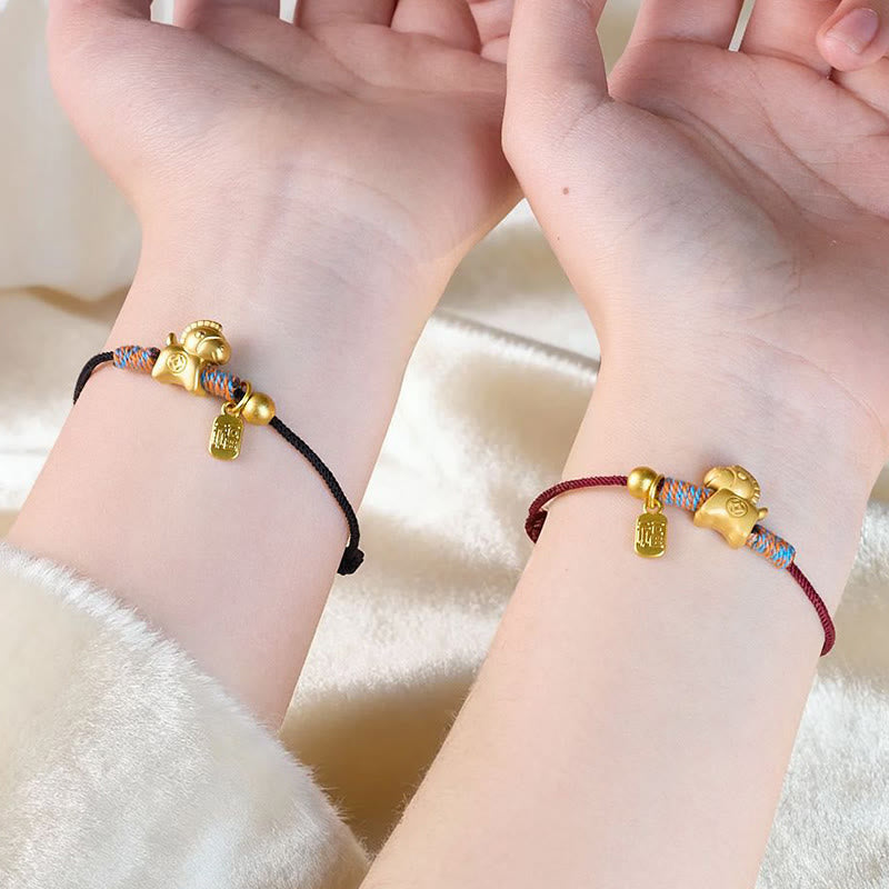 Wear FengShui Year Of The Horse Fu Character Handwoven String Luck Connection Bracelet