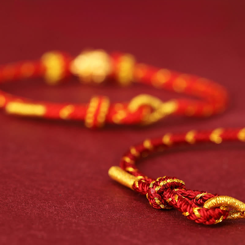 Wear FengShui 999 Gold Year Of The Horse Braided String Rope Luck Adjustable Bracelet