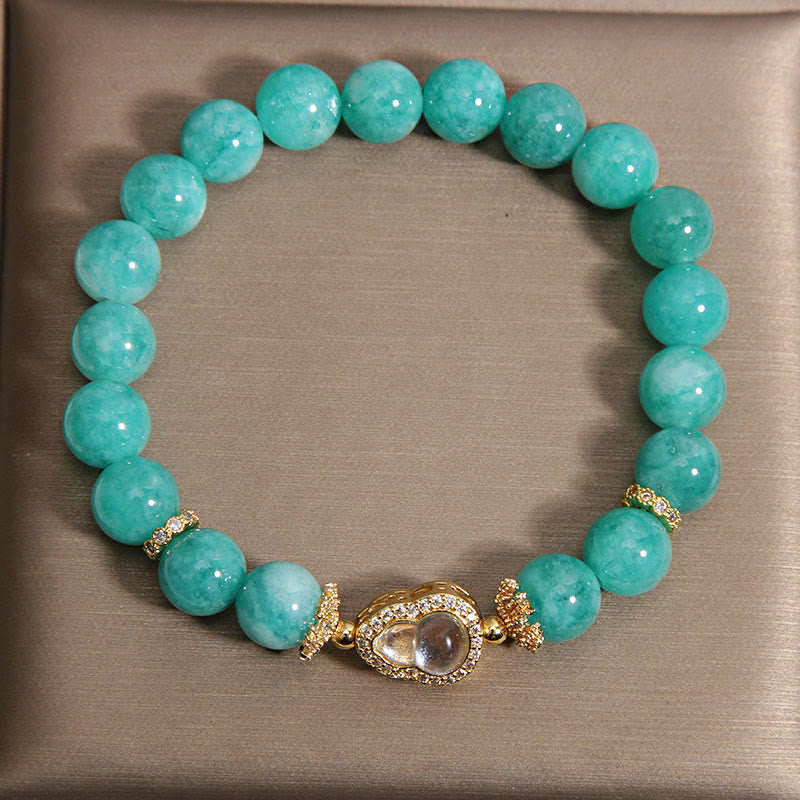 Wear FengShui Gourd Design Amazonite Stone Healing Confidence Beads Bracelet