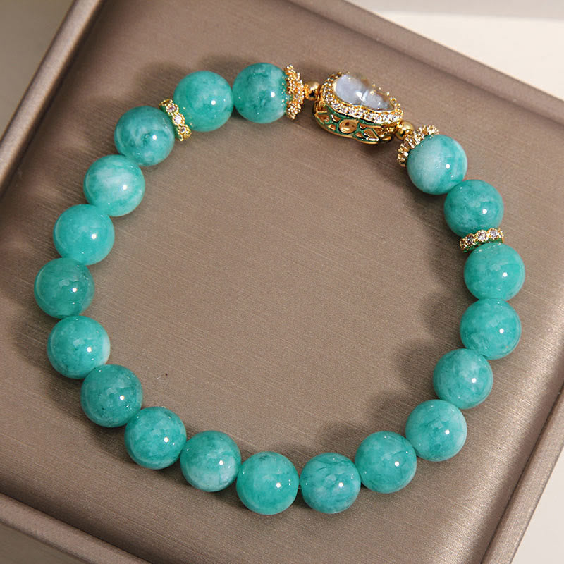 Wear FengShui Gourd Design Amazonite Stone Healing Confidence Beads Bracelet