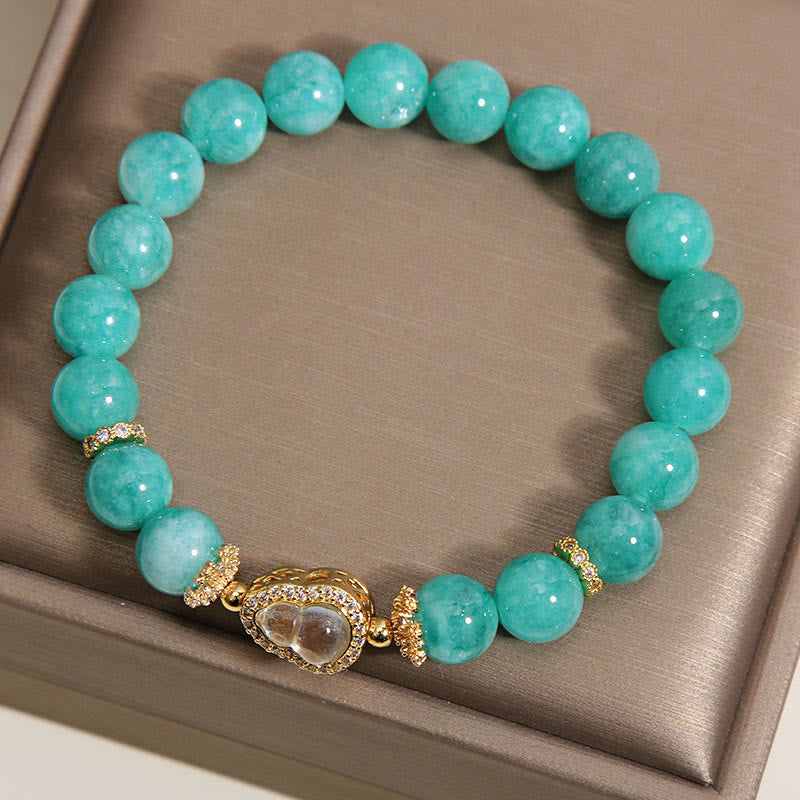 Wear FengShui Gourd Design Amazonite Stone Healing Confidence Beads Bracelet