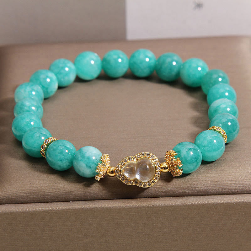 Wear FengShui Gourd Design Amazonite Stone Healing Confidence Beads Bracelet