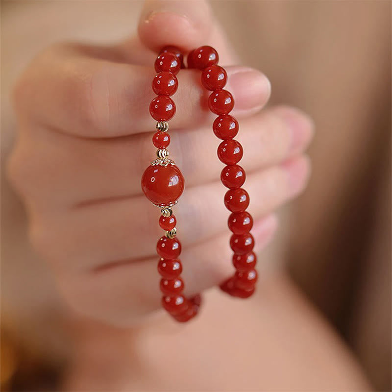 Wear FengShui Double Wrap Red Agate Beaded Self-acceptance Confidence Bracelet