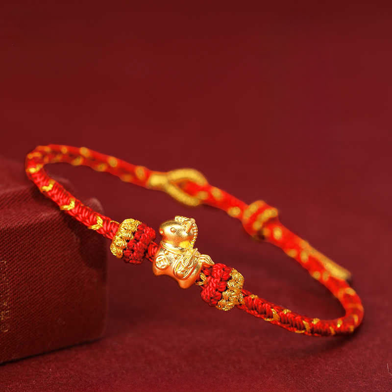 Wear FengShui 999 Gold Year Of The Horse Braided String Rope Luck Adjustable Bracelet
