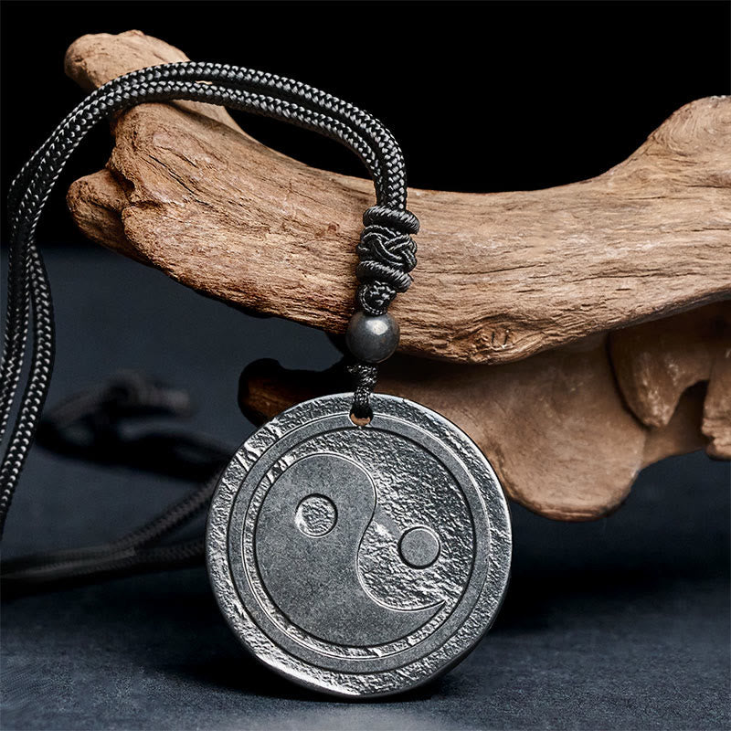 Wear FengShui Natural Authentic Shungite Stone Carved Yin Yang Protection Necklace Pendant