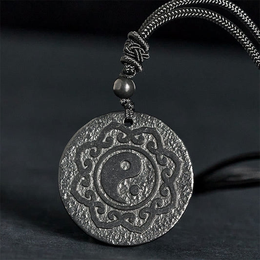 Wear FengShui Tai Chi Yin Yang Symbol Authentic Shungite Stone Inner Strength Necklace Pendant