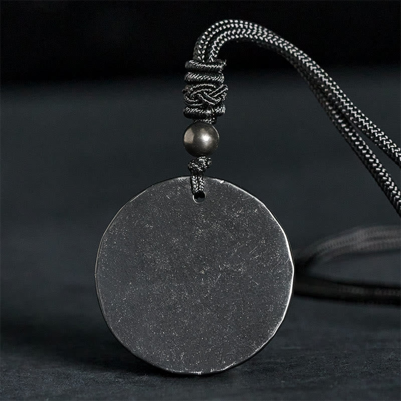Wear FengShui Circle Simple Design Authentic Shungite Stone Protection Necklace Pendant