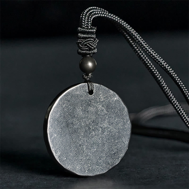 Wear FengShui Circle Simple Design Authentic Shungite Stone Protection Necklace Pendant