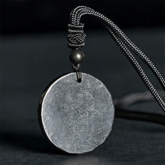 Wear FengShui Circle Simple Design Authentic Shungite Stone Protection Necklace Pendant