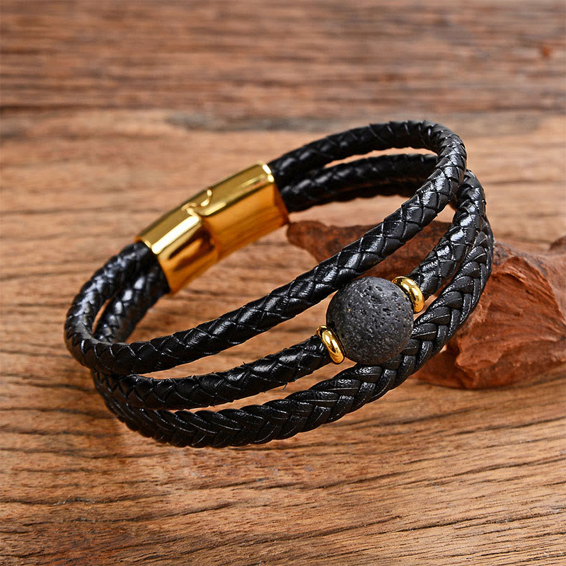 Wear FengShui Multicolored Bead Green Tiger Eye Amethyst Craved Six True Words Leather Balance Bracelet
