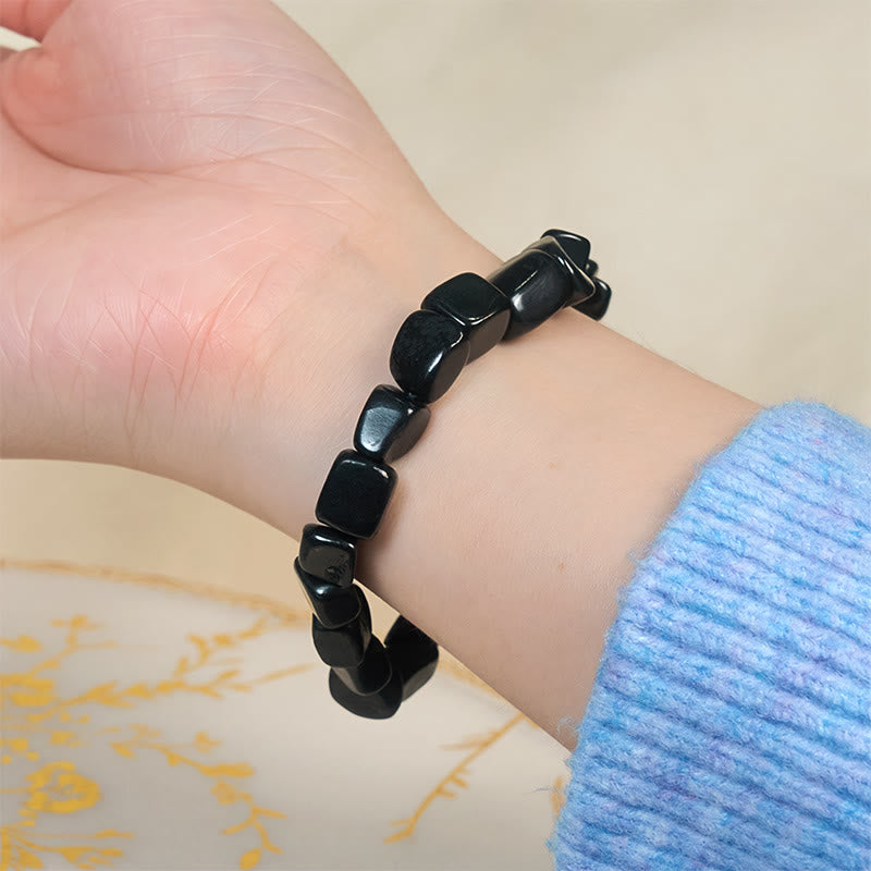 Wear FengShui 8mm Natural Authentic Shungite Stone Protection Beaded Bracelet