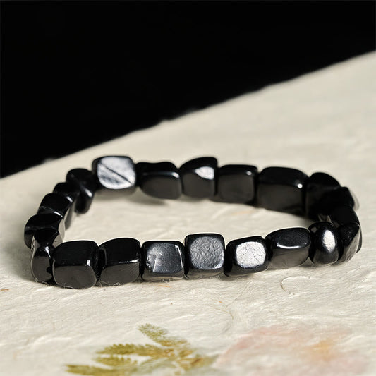 Wear FengShui 8mm Natural Authentic Shungite Stone Protection Beaded Bracelet