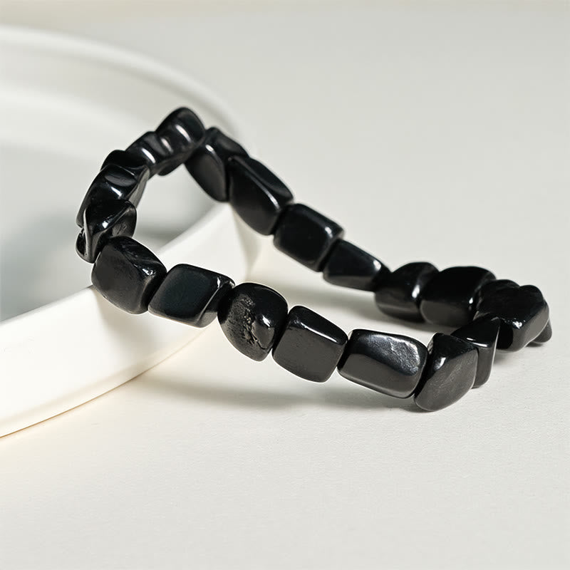 Wear FengShui 8mm Natural Authentic Shungite Stone Protection Beaded Bracelet