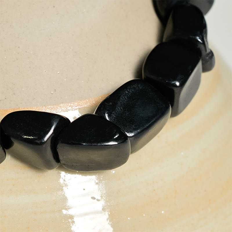 Wear FengShui 8mm Natural Authentic Shungite Stone Protection Beaded Bracelet