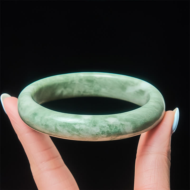 Wear FengShui Natural Jade Simple Design Prosperity Cuff Bangle Bracelet