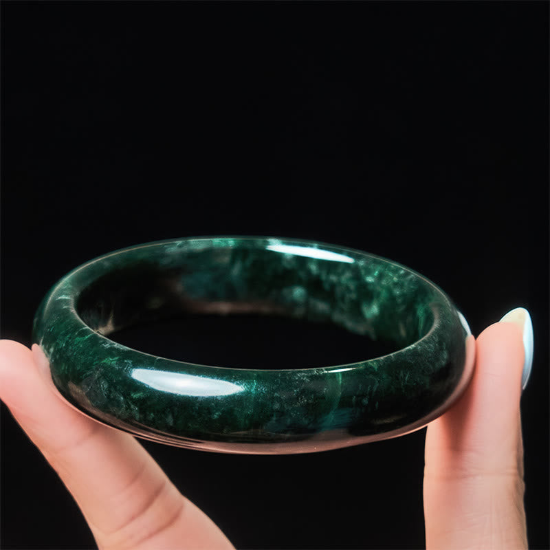 Wear FengShui Nanyang Black-Green Jade Protection Cuff Bangle Bracelet
