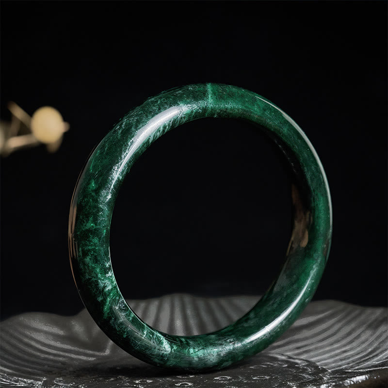 Wear FengShui Nanyang Black-Green Jade Protection Cuff Bangle Bracelet