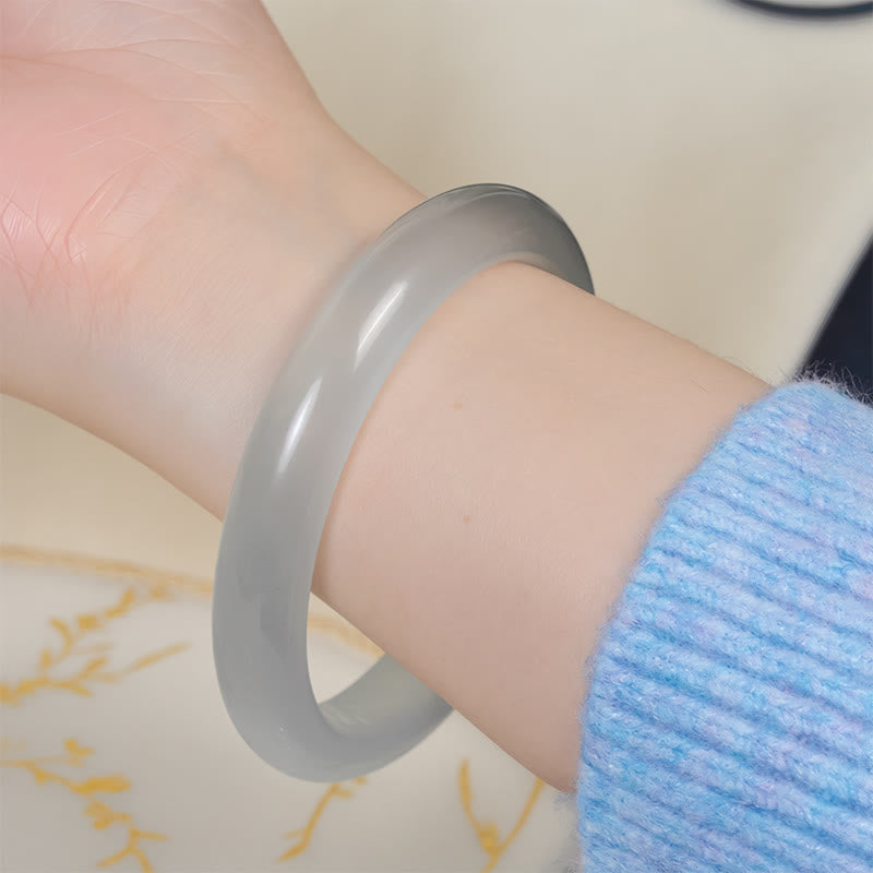 Wear FengShui White Cat's Eye Abundance Spiritual Cuff Bangle Bracelet