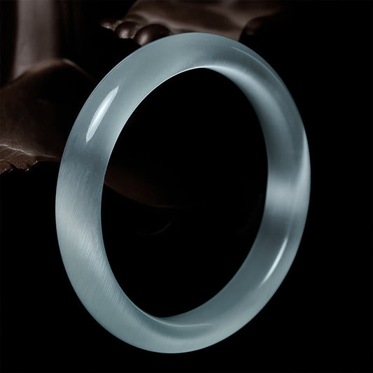 Wear FengShui White Cat's Eye Abundance Spiritual Cuff Bangle Bracelet