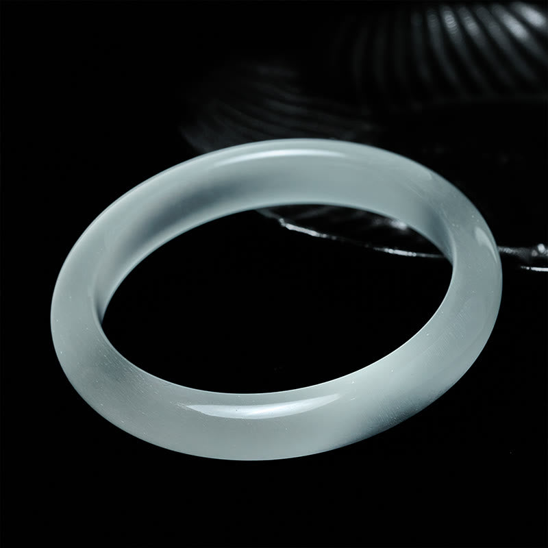 Wear FengShui White Cat's Eye Abundance Spiritual Cuff Bangle Bracelet