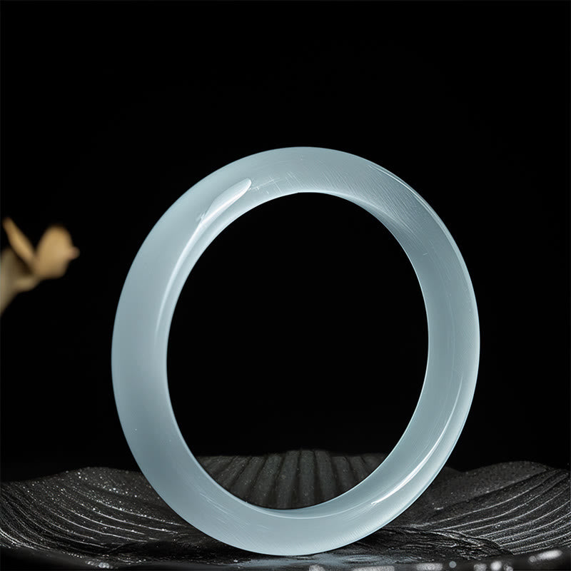 Wear FengShui White Cat's Eye Abundance Spiritual Cuff Bangle Bracelet